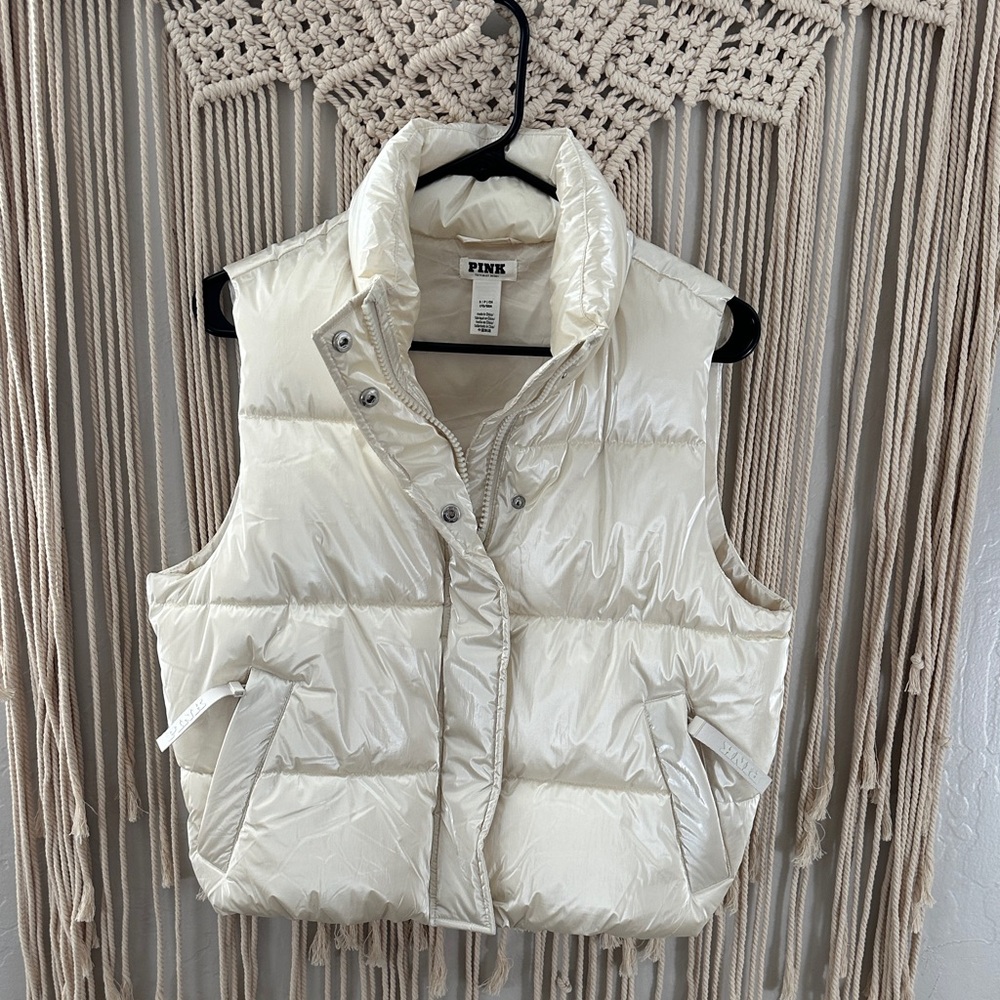 HIGH SHINE MARSHMALLOW PUFFER VEST BY PINK